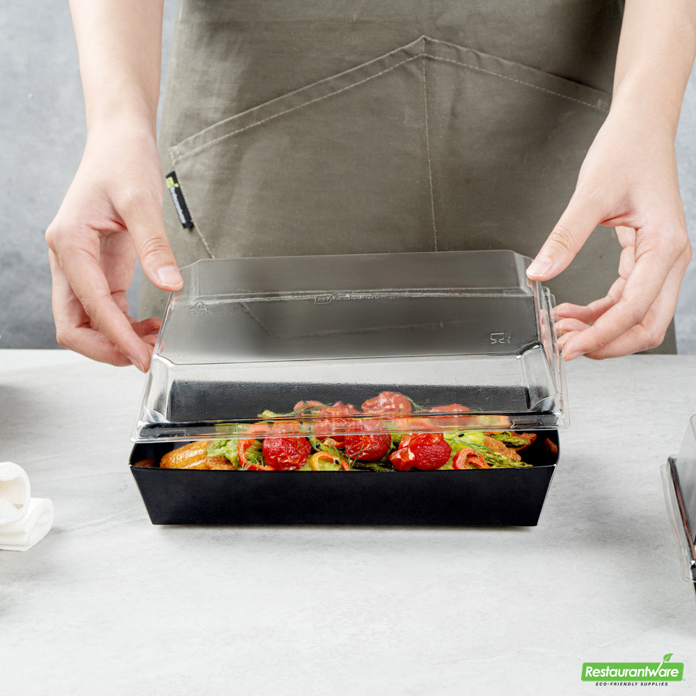 Wholesale Restaurantware Matsuri Vision Clear Plastic Lid - Fits Medium Sushi Tray- Bulk