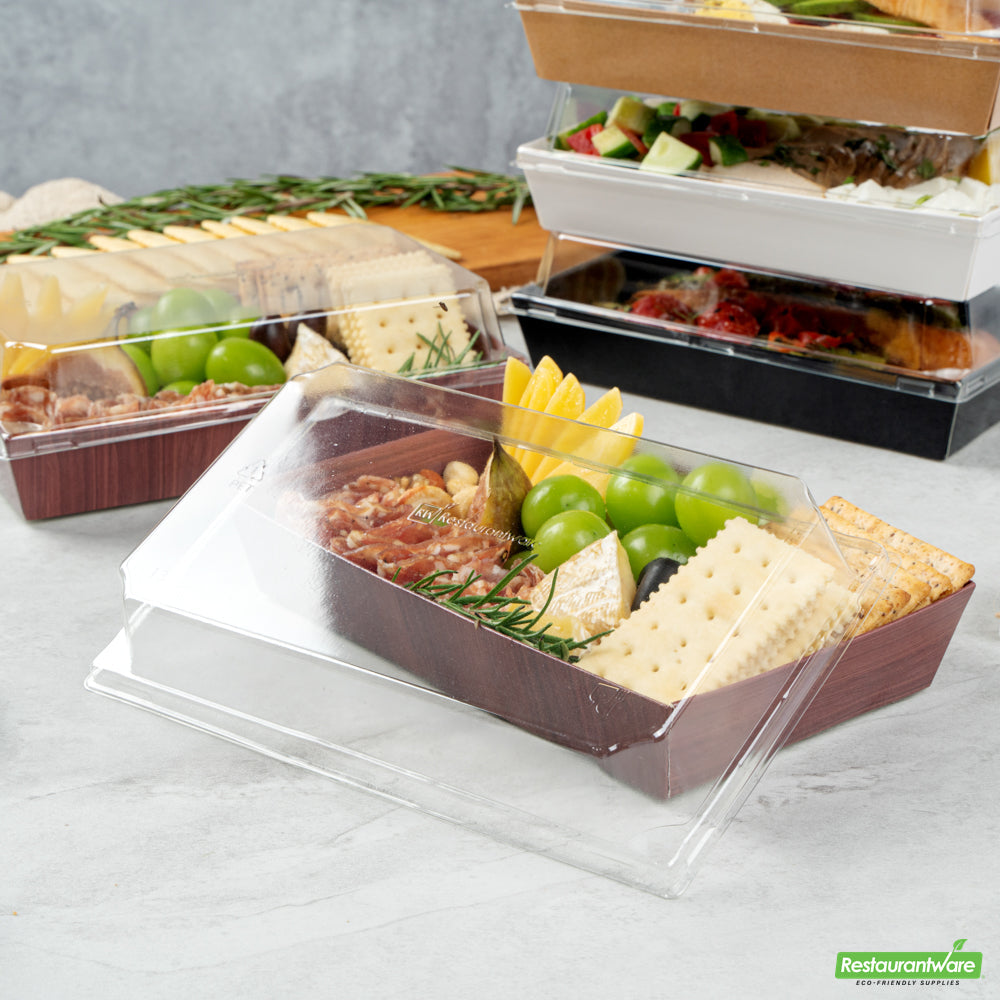 Wholesale Restaurantware Matsuri Vision Clear Plastic Lid - Fits Medium Sushi Tray- Bulk