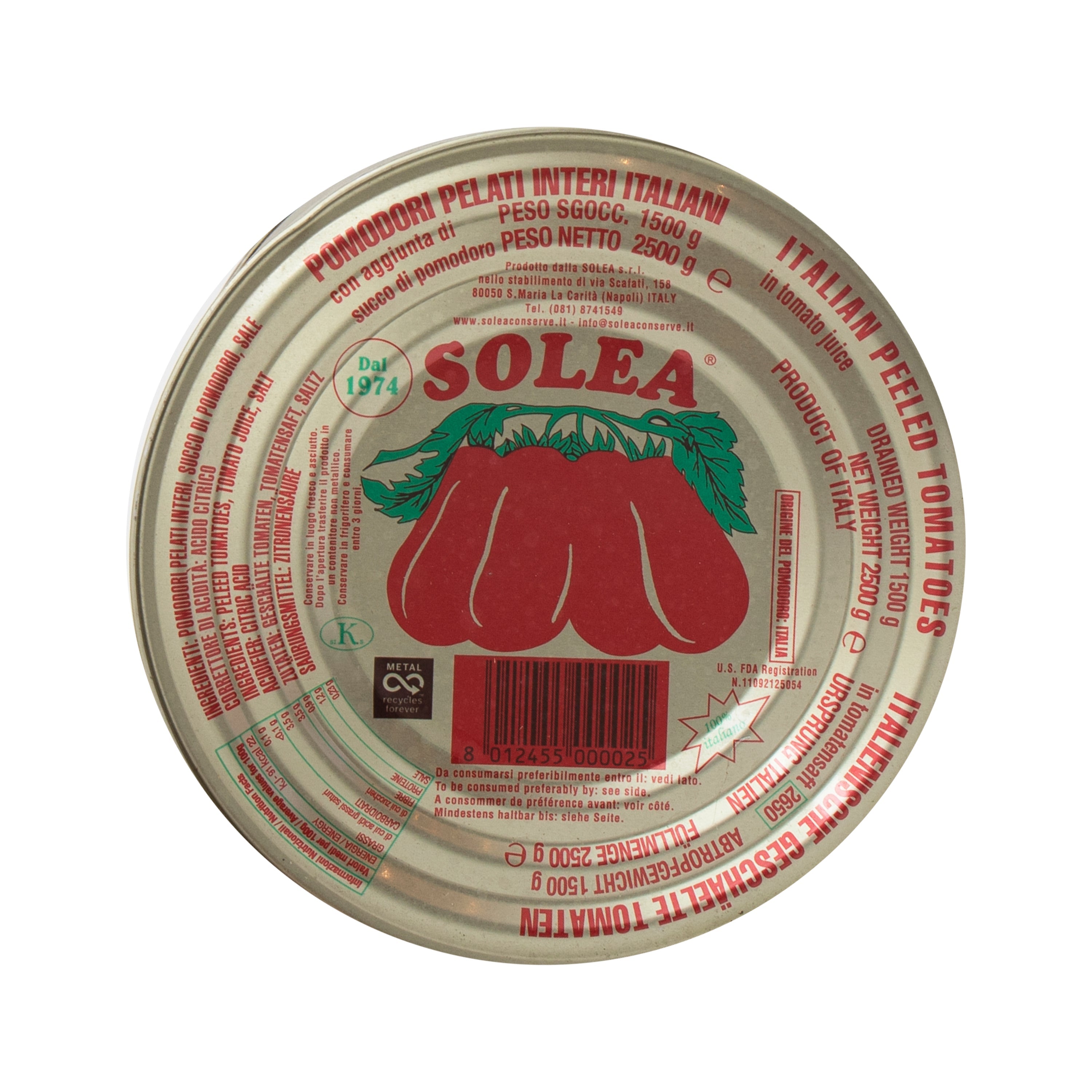 Wholesale Solera Italian Peeled Tomato 3kg- Bulk
