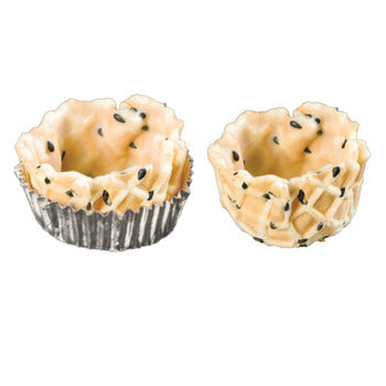 Wholesale La Rose Noire 1.57 Savory Black Sesame Basket Waffle, coated 120count- Bulk