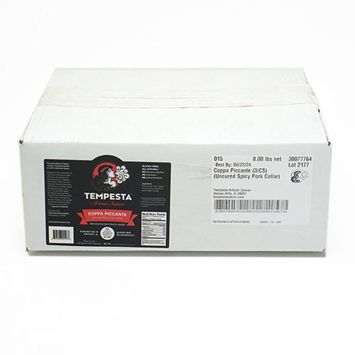Wholesale Tempesta Uncured Coppa Picante 4lb 3ct- Bulk