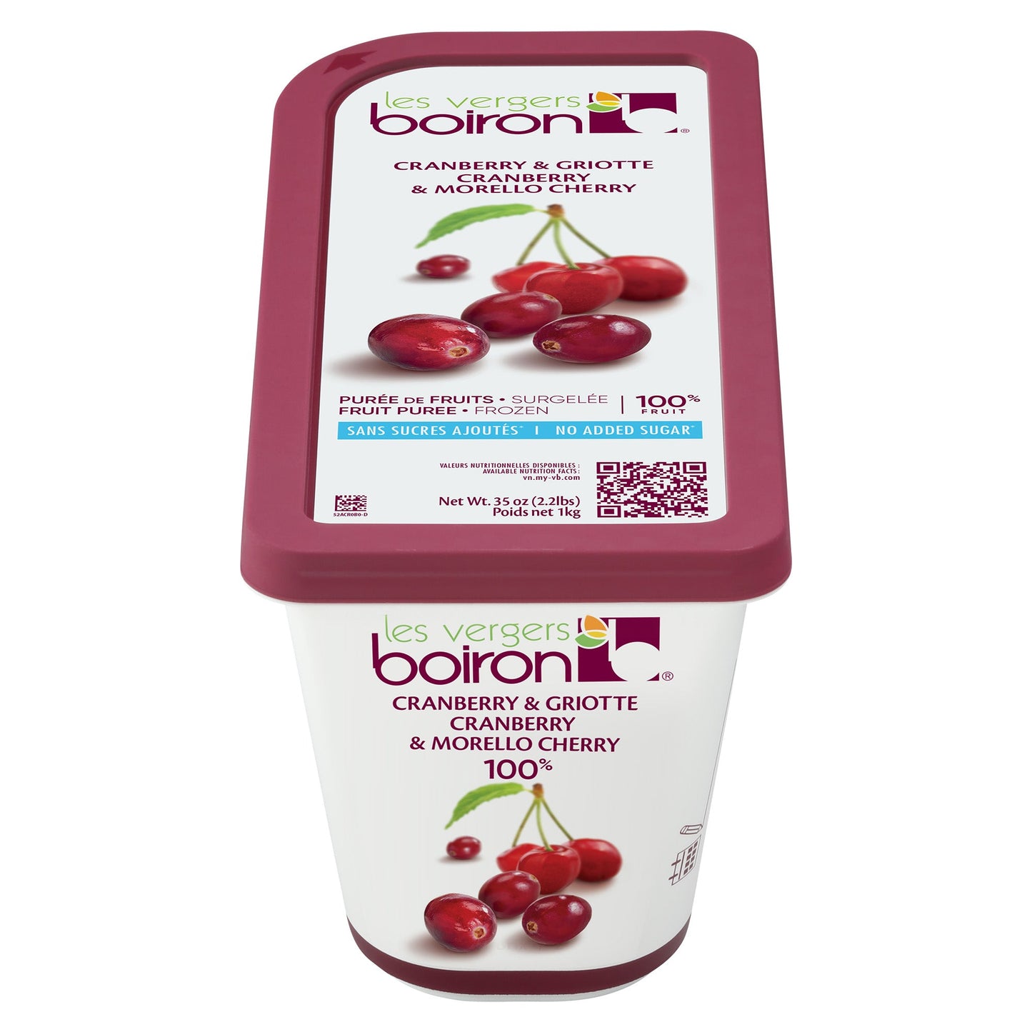 Wholesale Boiron Cranberry Morello Cherry Puree 1kg- Bulk