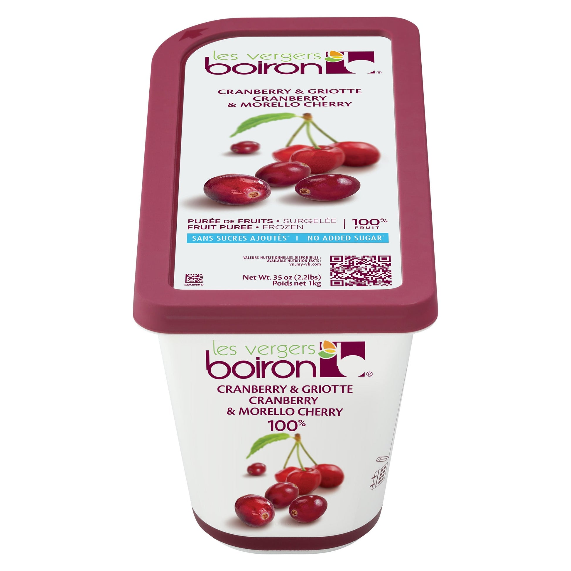 Wholesale Boiron Cranberry Morello Cherry Puree 1kg- Bulk