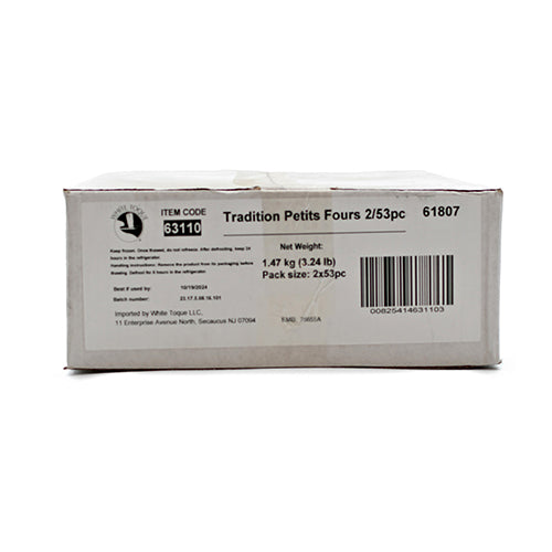 Wholesale White Toque Traditional Petit Fours- Bulk