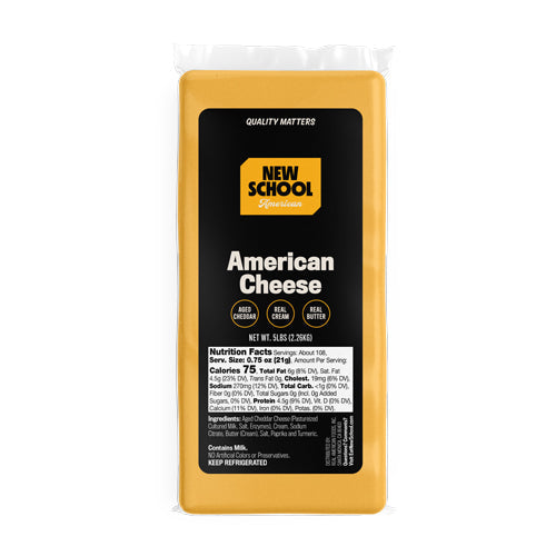 Wholesale New School American Premium American Cheese 5lb- Bulk