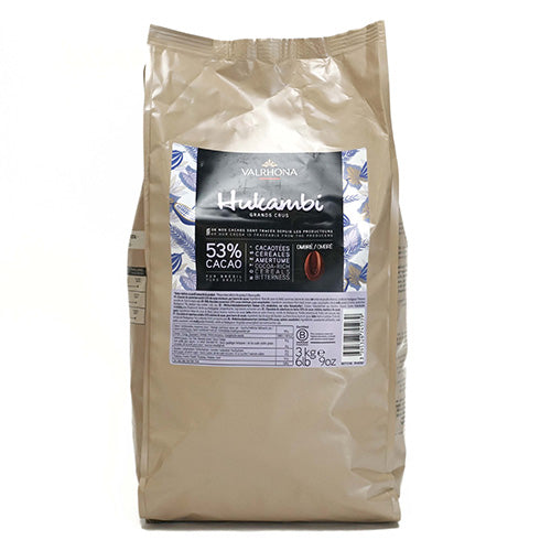 Wholesale Valrhona 53% Hukambi Milk Chocolate- Single Origin Brazil 3kg- Bulk
