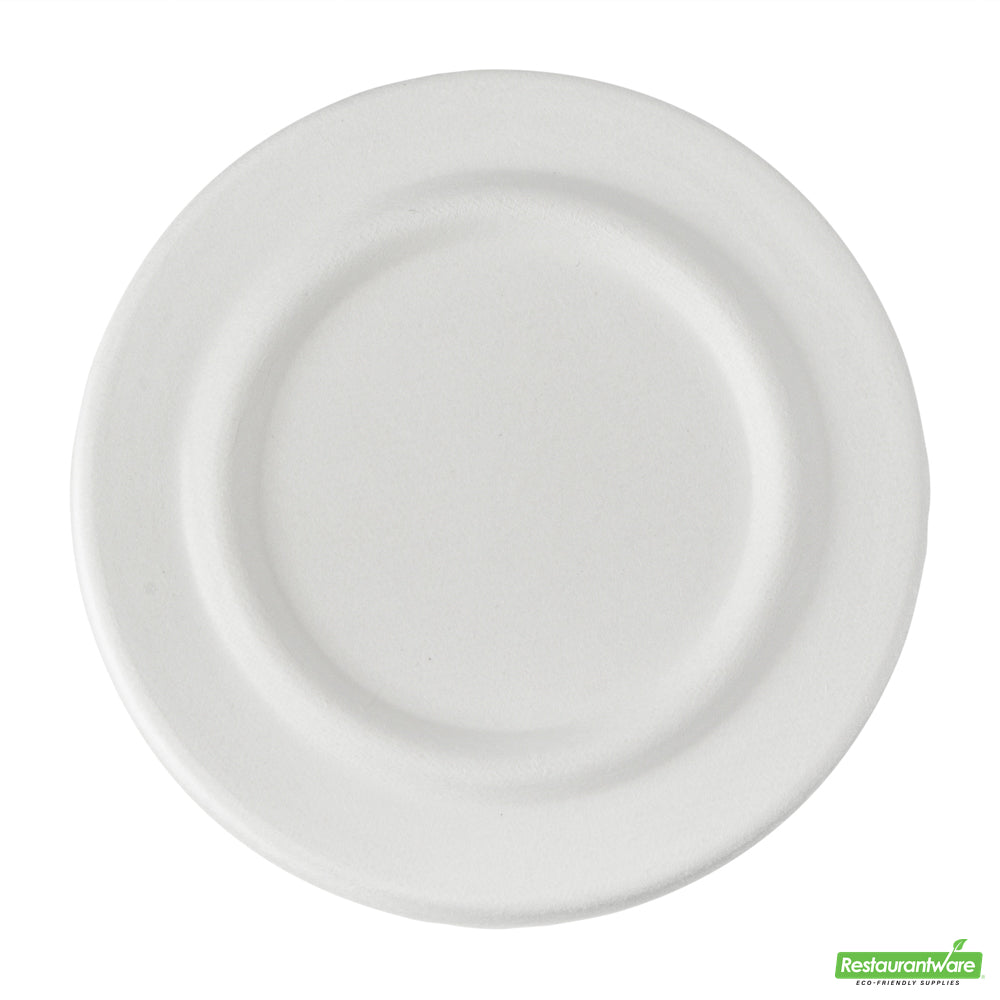 Wholesale Restaurantware Pulp Safe No PFAS Added Round White Sugarcane / Bagasse Lid - Home Compostable, Fits 15 oz Soup Cup- Bulk