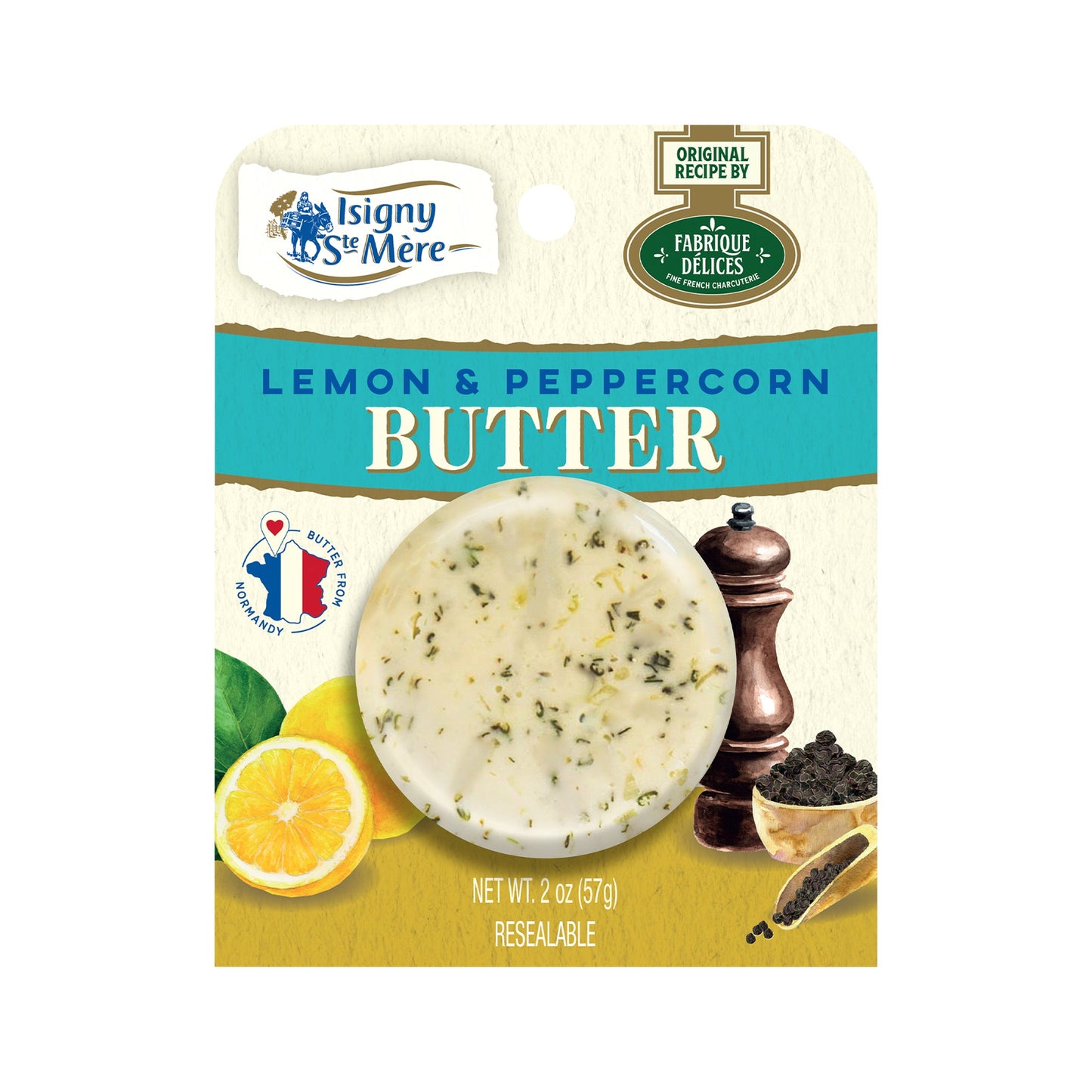 Wholesale Fabrique Delices Lemon Peppercorn Butter 2oz- Bulk