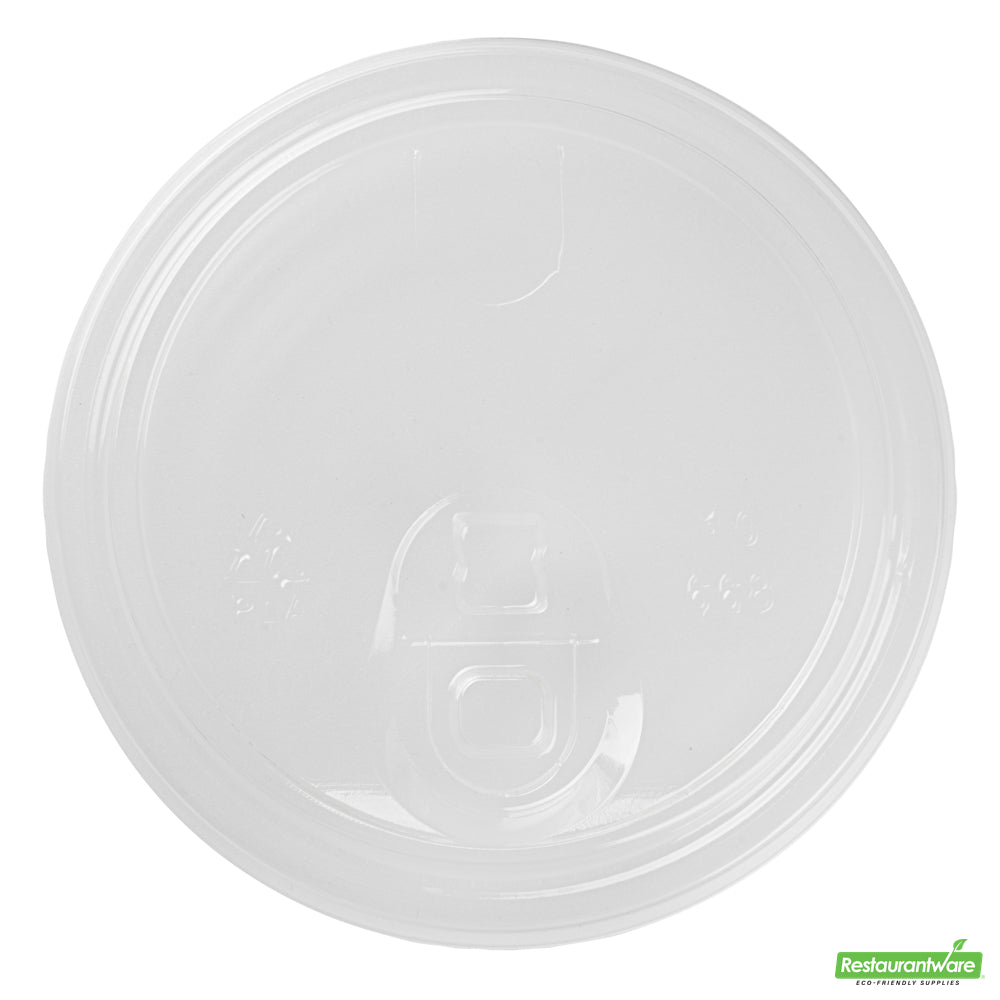 Wholesale Restaurantware Sustain Clear Pla Plastic Straw or Sip Cold Cup Lid - Fits 9, 12, 16, 20 and 22 Oz, Compostable- Bulk