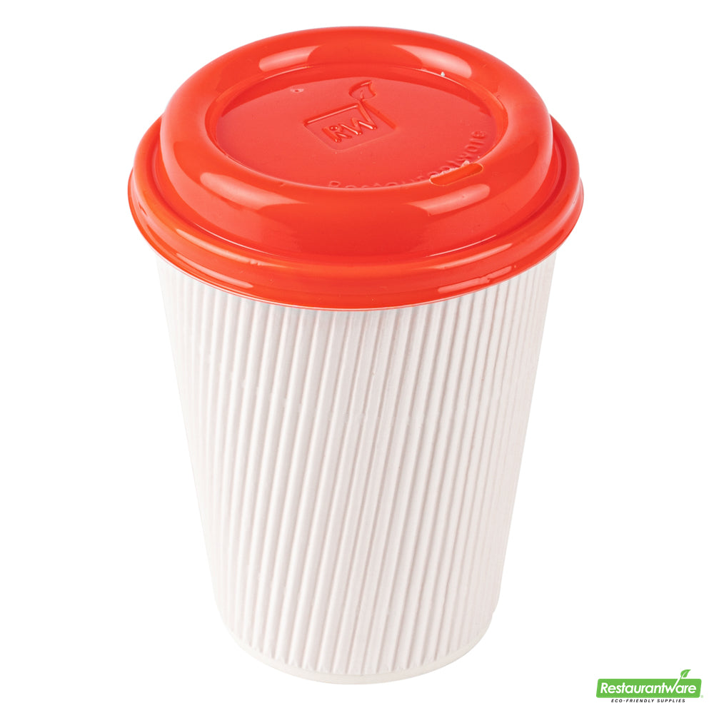 Wholesale Restaurantware Restpresso Glossy Red Plastic Coffee Cup Lid - Fits 8, 12, 16 and 20 oz- Bulk