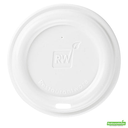 Wholesale Restaurantware Restpresso Glossy White Plastic Coffee Cup Lid - Fits 8, 12, 16 and 20 oz- Bulk