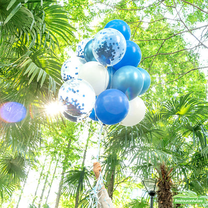Wholesale Restaurantware Balloonify Blue Confetti Balloon Set - 20 Pieces- Bulk