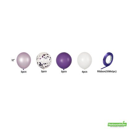 Wholesale Restaurantware Balloonify Purple Confetti Balloon Set - 20 Pieces- Bulk