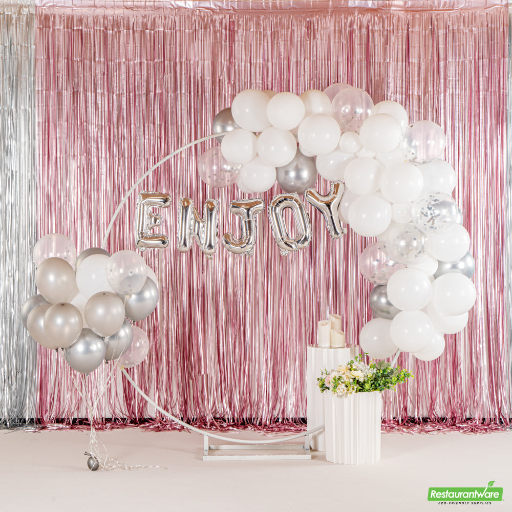 Wholesale Restaurantware Balloonify Silver Confetti Balloon Set - 20 Pieces- Bulk