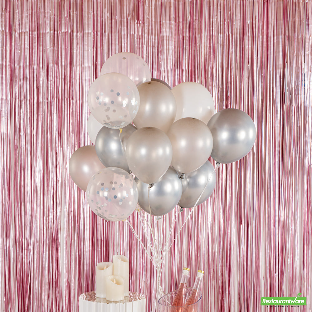 Wholesale Restaurantware Balloonify Silver Confetti Balloon Set - 20 Pieces- Bulk