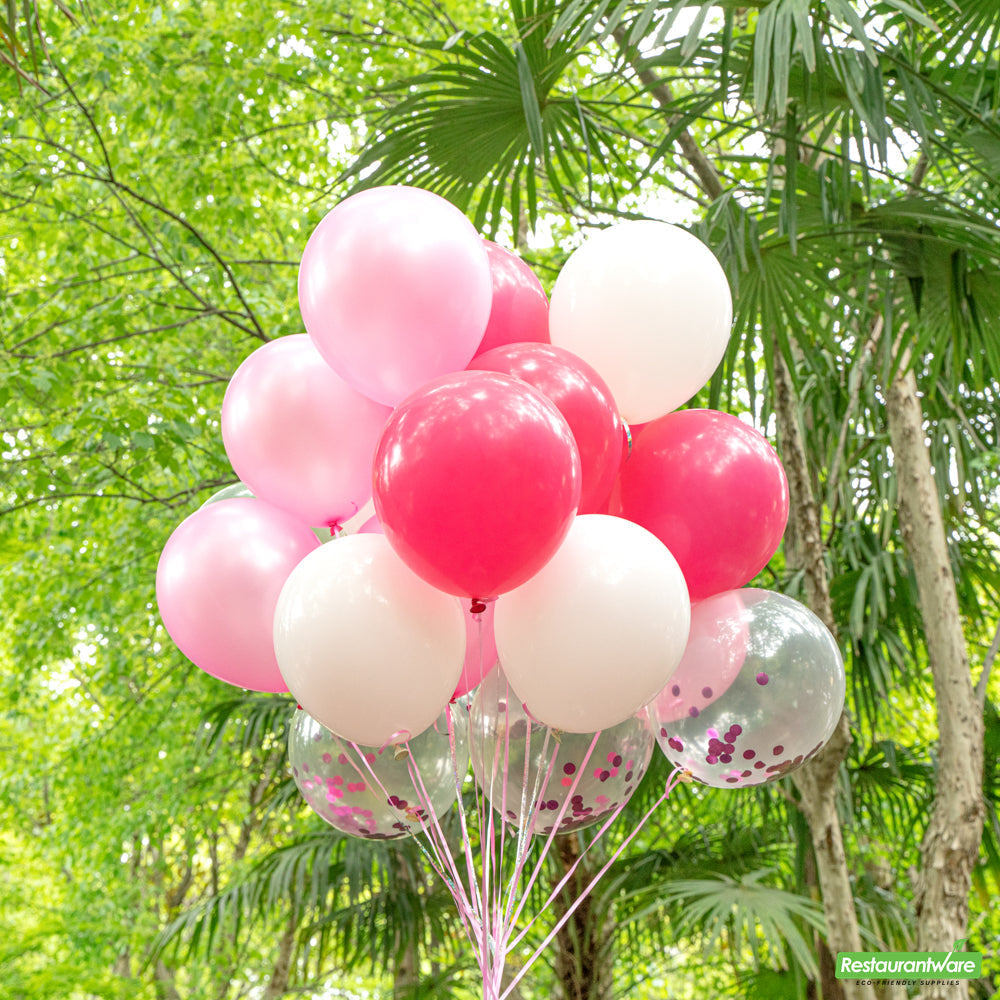 Wholesale Restaurantware Balloonify Pink Confetti Balloon Set - 20 Pieces- Bulk