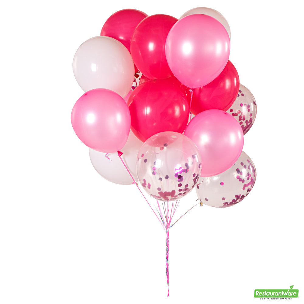 Wholesale Restaurantware Balloonify Pink Confetti Balloon Set - 20 Pieces- Bulk