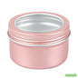 Wholesale Restaurantware RW Base 4 oz Round Rose Gold Tin Container - with Window Lid- Bulk