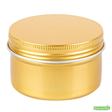 Wholesale Restaurantware RW Base 4 oz Round Gold Tin Container - with Screw Lid- Bulk
