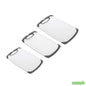 Wholesale Restaurantware Comfy Grip White and Gray Plastic Cutting Board Set - Includes 3 Boards, with Juice Groove, Handle- Bulk