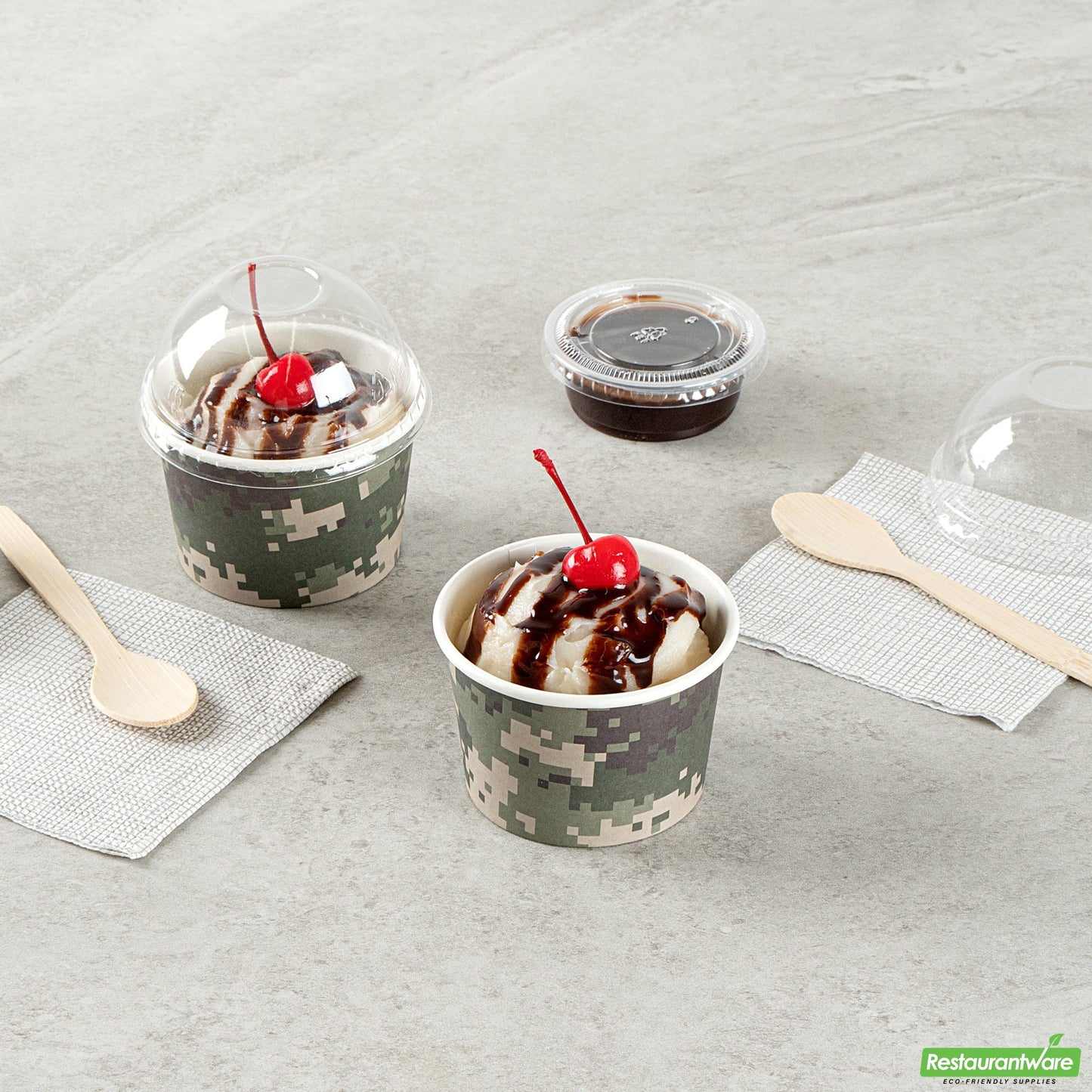 Wholesale Restaurantware 4 Oz Round Camouflage Paper To Go Cup- Bulk