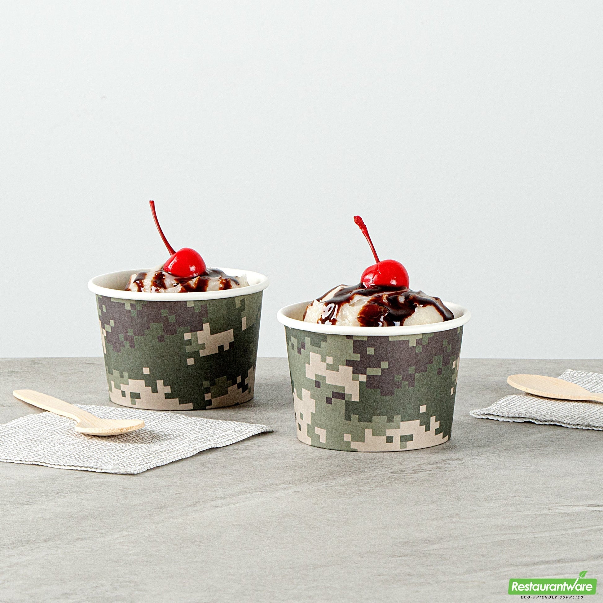 Wholesale Restaurantware 4 Oz Round Camouflage Paper To Go Cup- Bulk