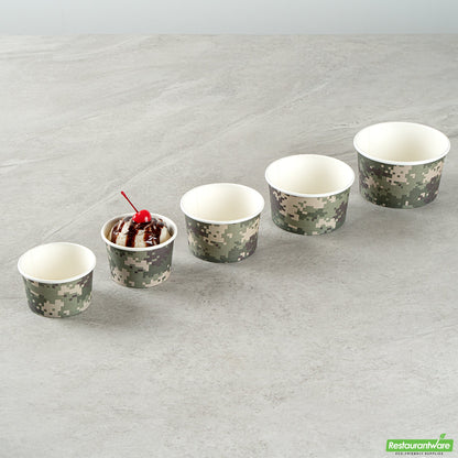Wholesale Restaurantware 4 Oz Round Camouflage Paper To Go Cup- Bulk