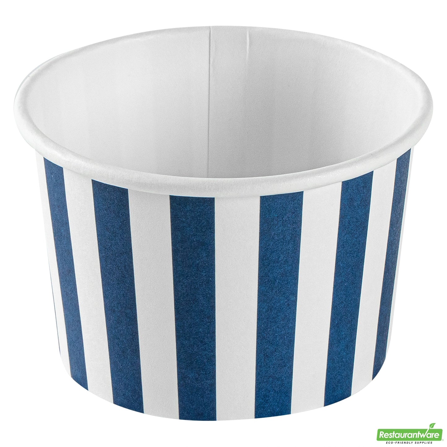 Wholesale Restaurantware 4 Oz Round Blue and White Stripe Paper To Go Cup- Bulk