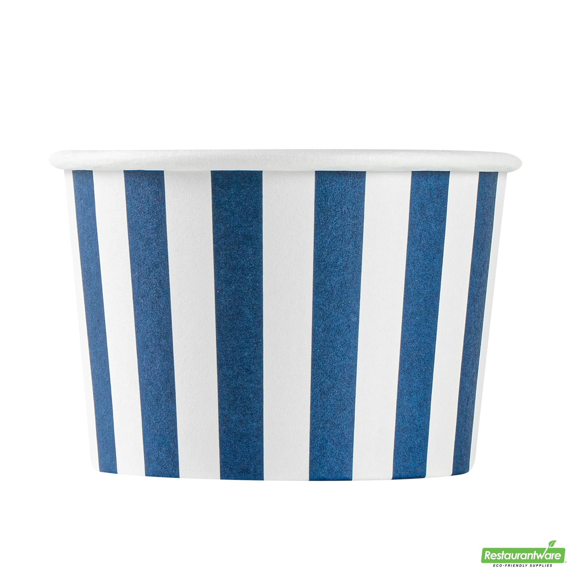 Wholesale Restaurantware 4 Oz Round Blue and White Stripe Paper To Go Cup- Bulk