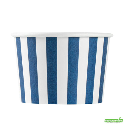 Wholesale Restaurantware 4 Oz Round Blue and White Stripe Paper To Go Cup- Bulk
