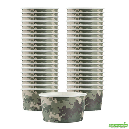 Wholesale Restaurantware 8 Oz Round Camouflage Paper To Go Cup- Bulk