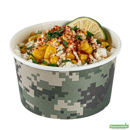 Wholesale Restaurantware 8 Oz Round Camouflage Paper To Go Cup- Bulk