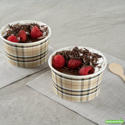 Wholesale Restaurantware 12 Oz Round Plaid Paper To Go Cup- Bulk