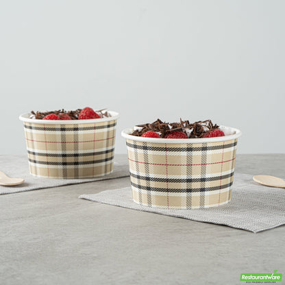 Wholesale Restaurantware 12 Oz Round Plaid Paper To Go Cup- Bulk
