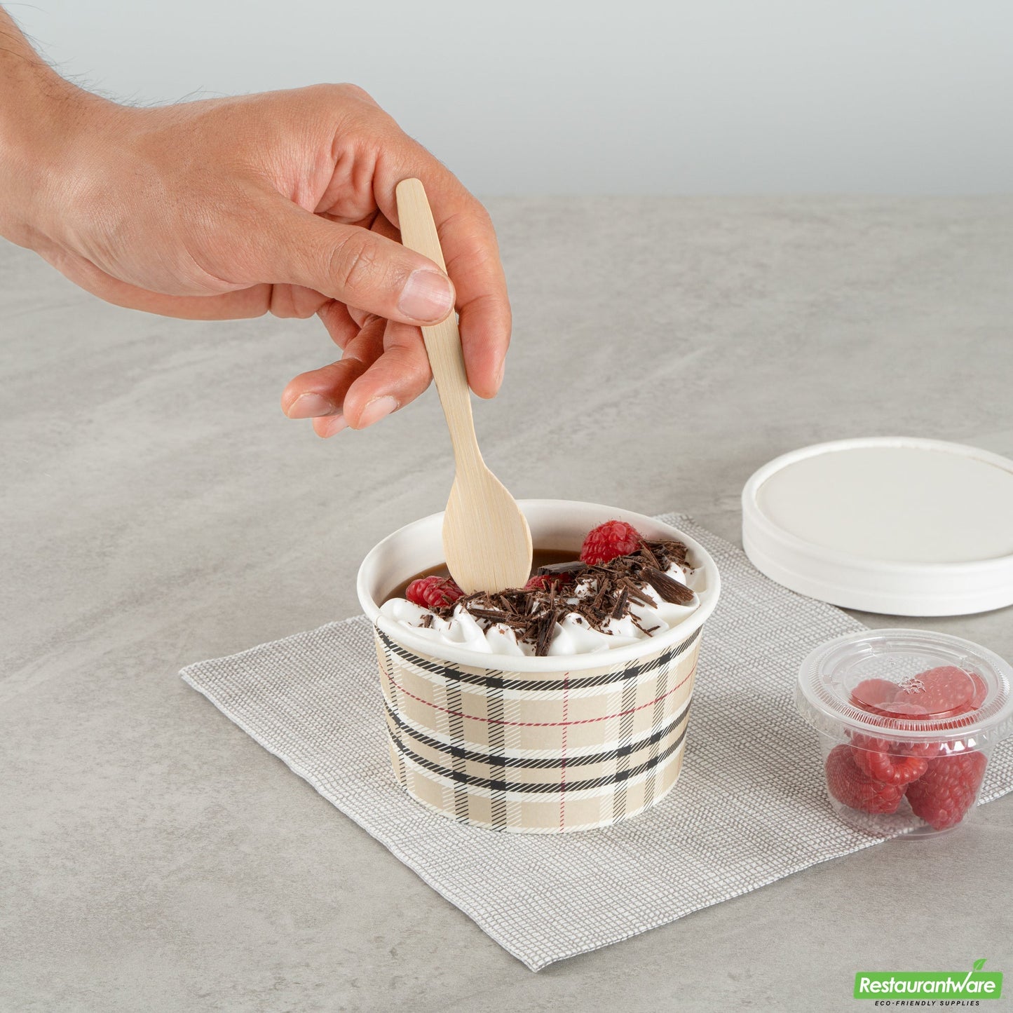 Wholesale Restaurantware 12 Oz Round Plaid Paper To Go Cup- Bulk