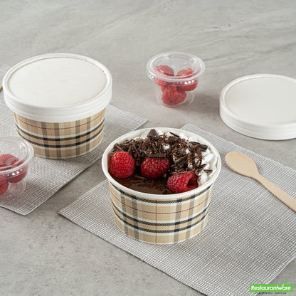 Wholesale Restaurantware 12 Oz Round Plaid Paper To Go Cup- Bulk