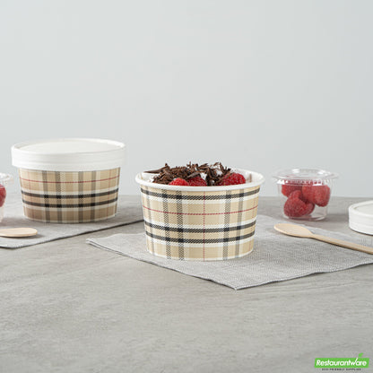Wholesale Restaurantware 12 Oz Round Plaid Paper To Go Cup- Bulk