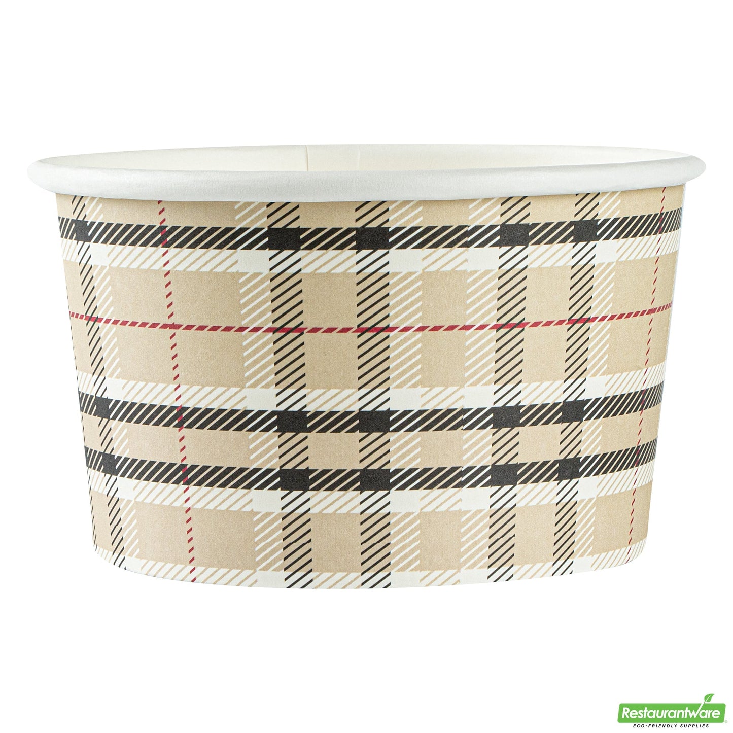 Wholesale Restaurantware 12 Oz Round Plaid Paper To Go Cup- Bulk