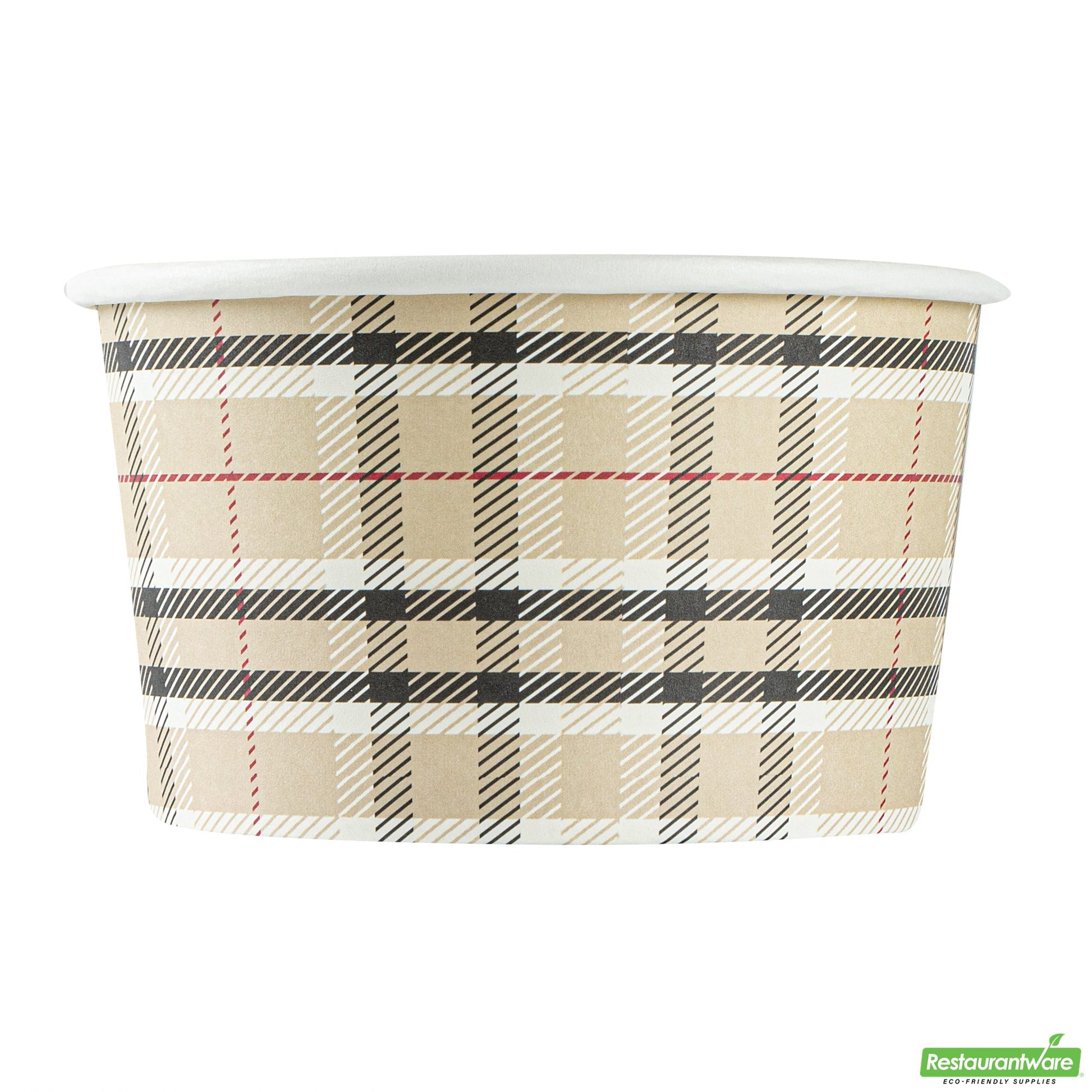 Wholesale Restaurantware 12 Oz Round Plaid Paper To Go Cup- Bulk