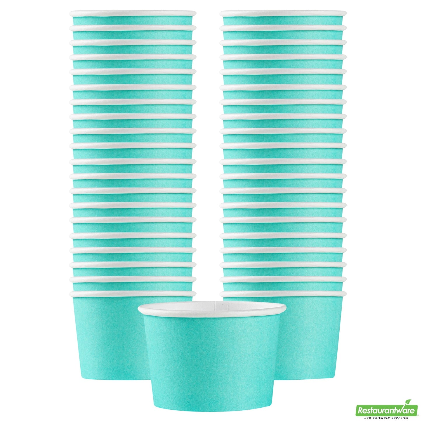 Wholesale Restaurantware 4 Oz Round Turquoise Paper To Go Cup- Bulk