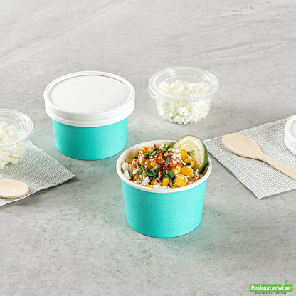 Wholesale Restaurantware 4 Oz Round Turquoise Paper To Go Cup- Bulk