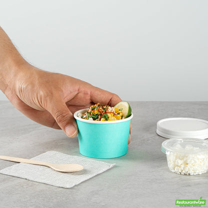 Wholesale Restaurantware 4 Oz Round Turquoise Paper To Go Cup- Bulk