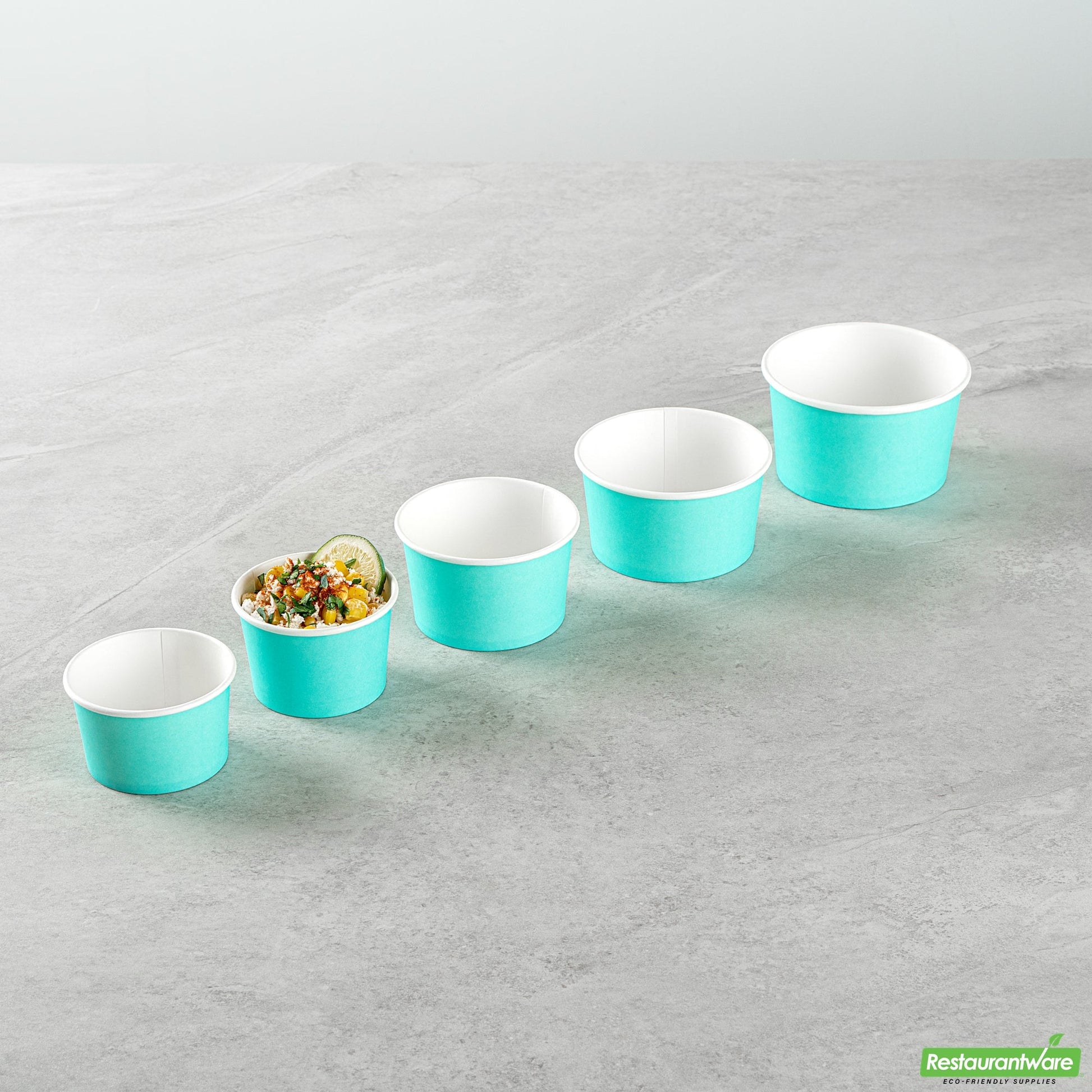 Wholesale Restaurantware 4 Oz Round Turquoise Paper To Go Cup- Bulk