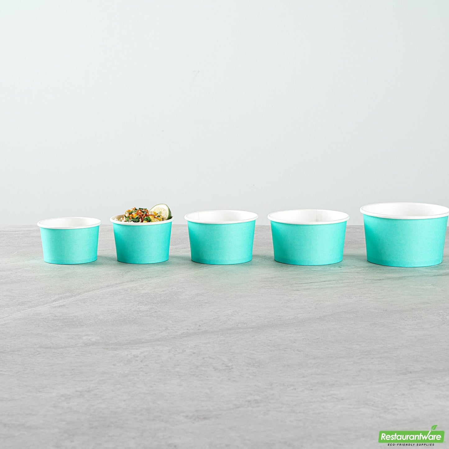 Wholesale Restaurantware 4 Oz Round Turquoise Paper To Go Cup- Bulk