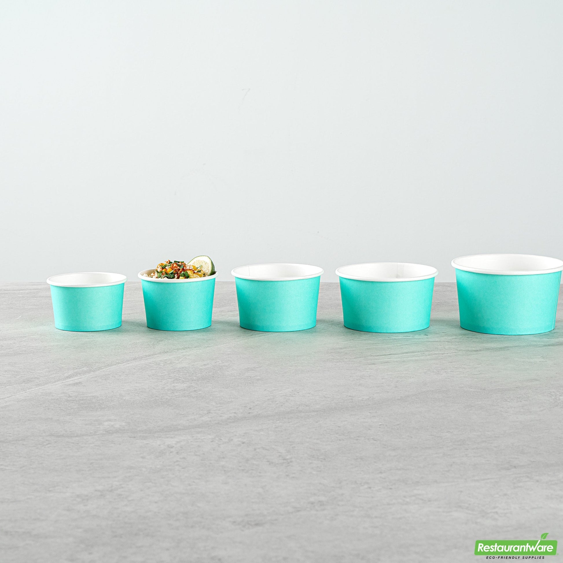 Wholesale Restaurantware 4 Oz Round Turquoise Paper To Go Cup- Bulk