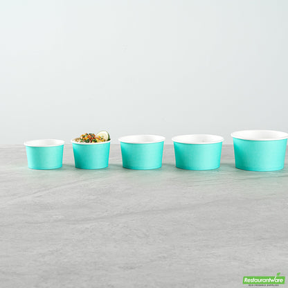 Wholesale Restaurantware 4 Oz Round Turquoise Paper To Go Cup- Bulk