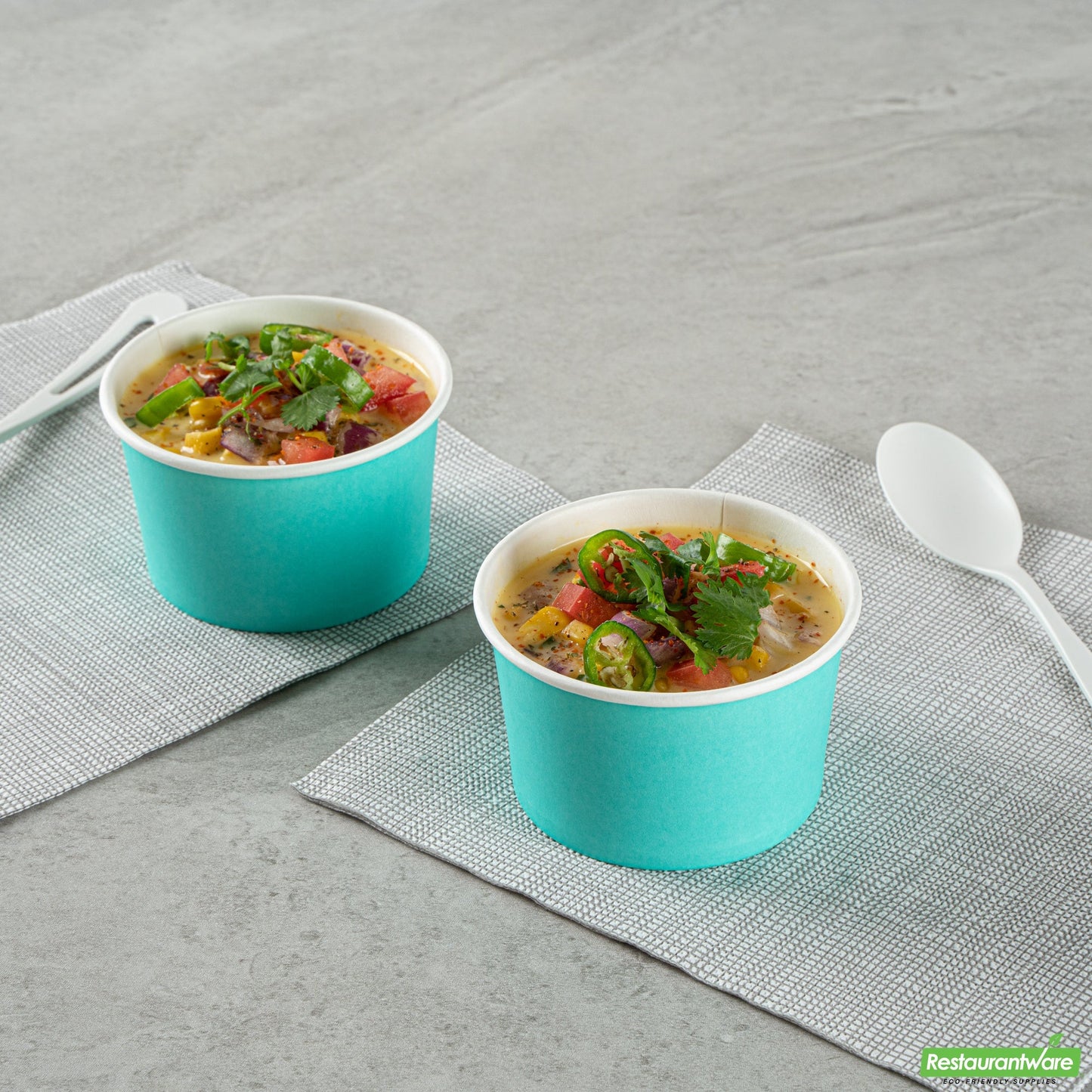 Wholesale Restaurantware 5 Oz Round Turquoise Paper To Go Cup- Bulk