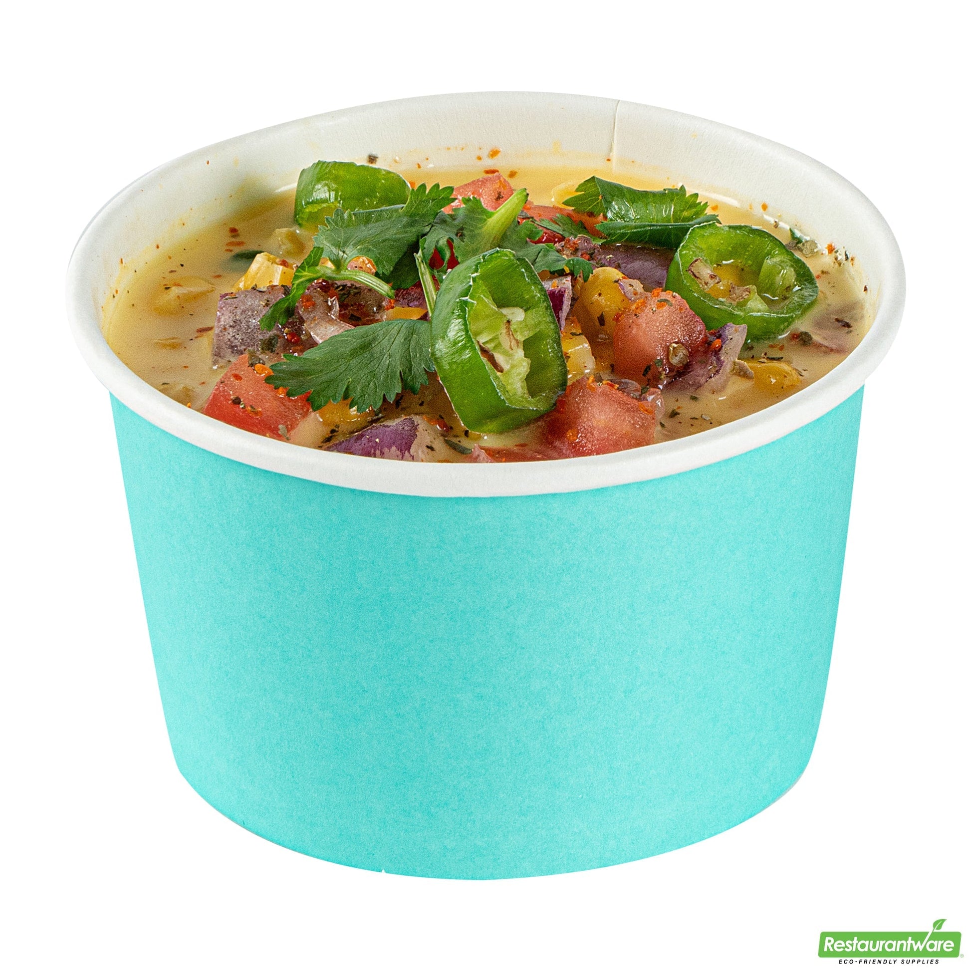 Wholesale Restaurantware 5 Oz Round Turquoise Paper To Go Cup- Bulk