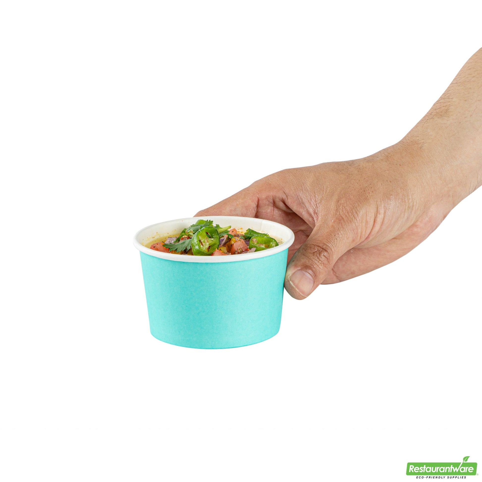 Wholesale Restaurantware 5 Oz Round Turquoise Paper To Go Cup- Bulk