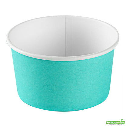 Wholesale Restaurantware 8 Oz Round Turquoise Paper To Go Cup- Bulk